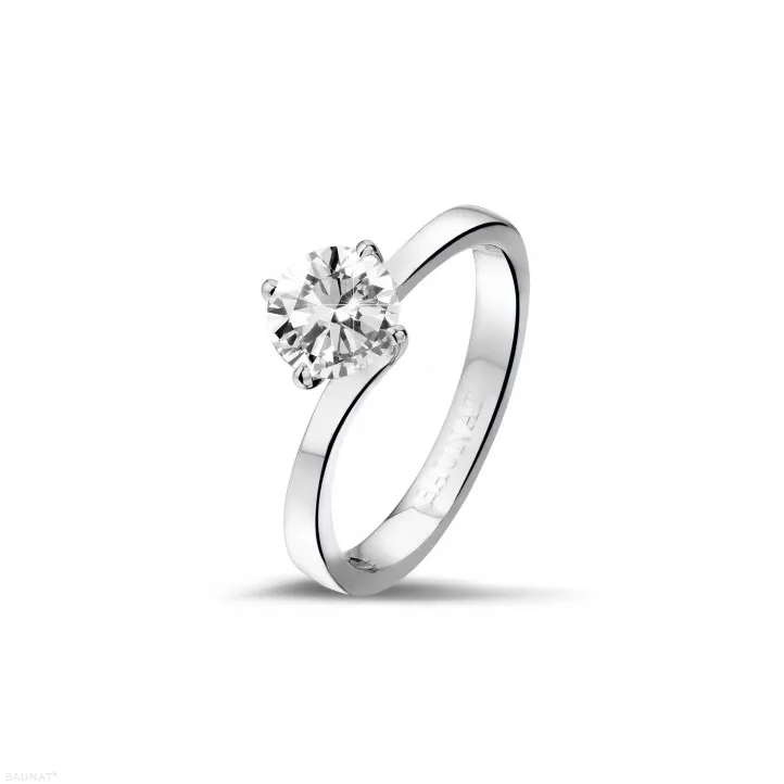 0.90 quilates anillo solitario diamante en platino 