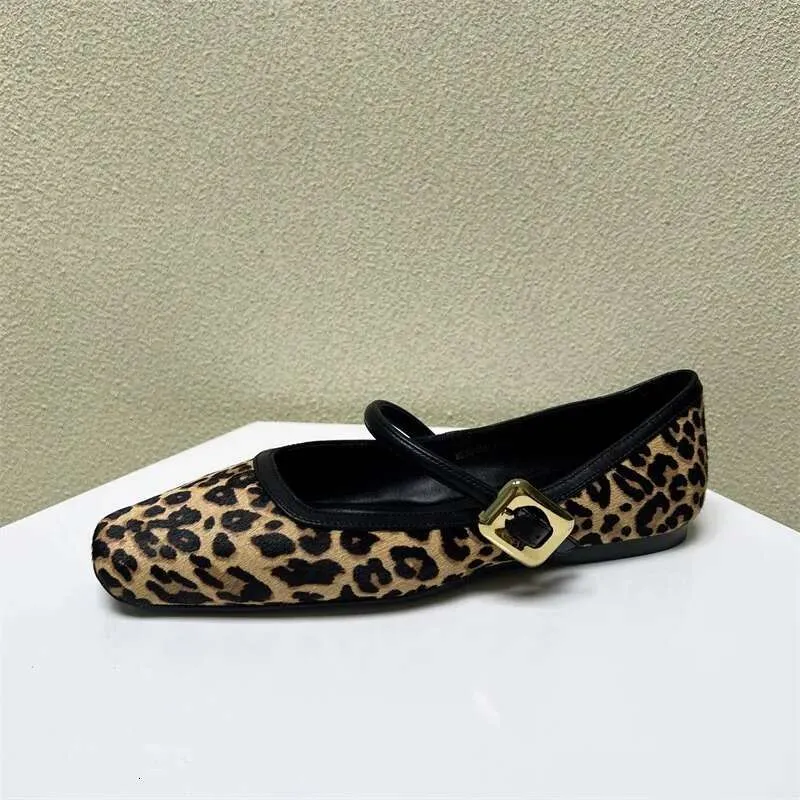 2023 NUEVA FAMINA LEOPARD EMPRESA COMIDENTA CABEZA SOFT SQUILE PLATA PARA MARY JANE BALLET FLISS ZAPATOS DE MUJER KQ3