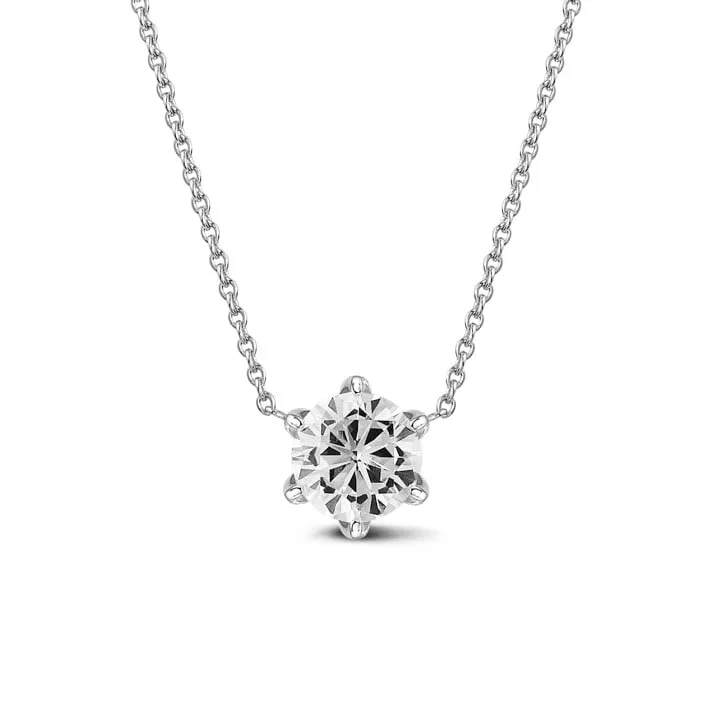 2.50 quilates colgante solitario en oro blanco con diamante redondo 