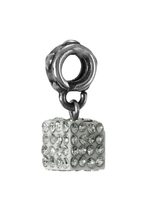 ABALORIO PLATA Y CRISTAL CHECO FORMA CúBICA 015_09205
