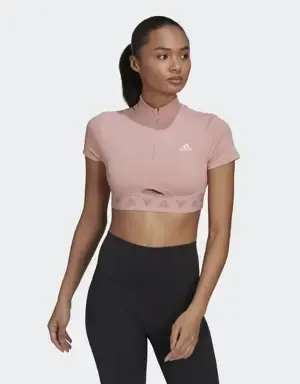 Adidas Camiseta Hyperglam Crop Zip