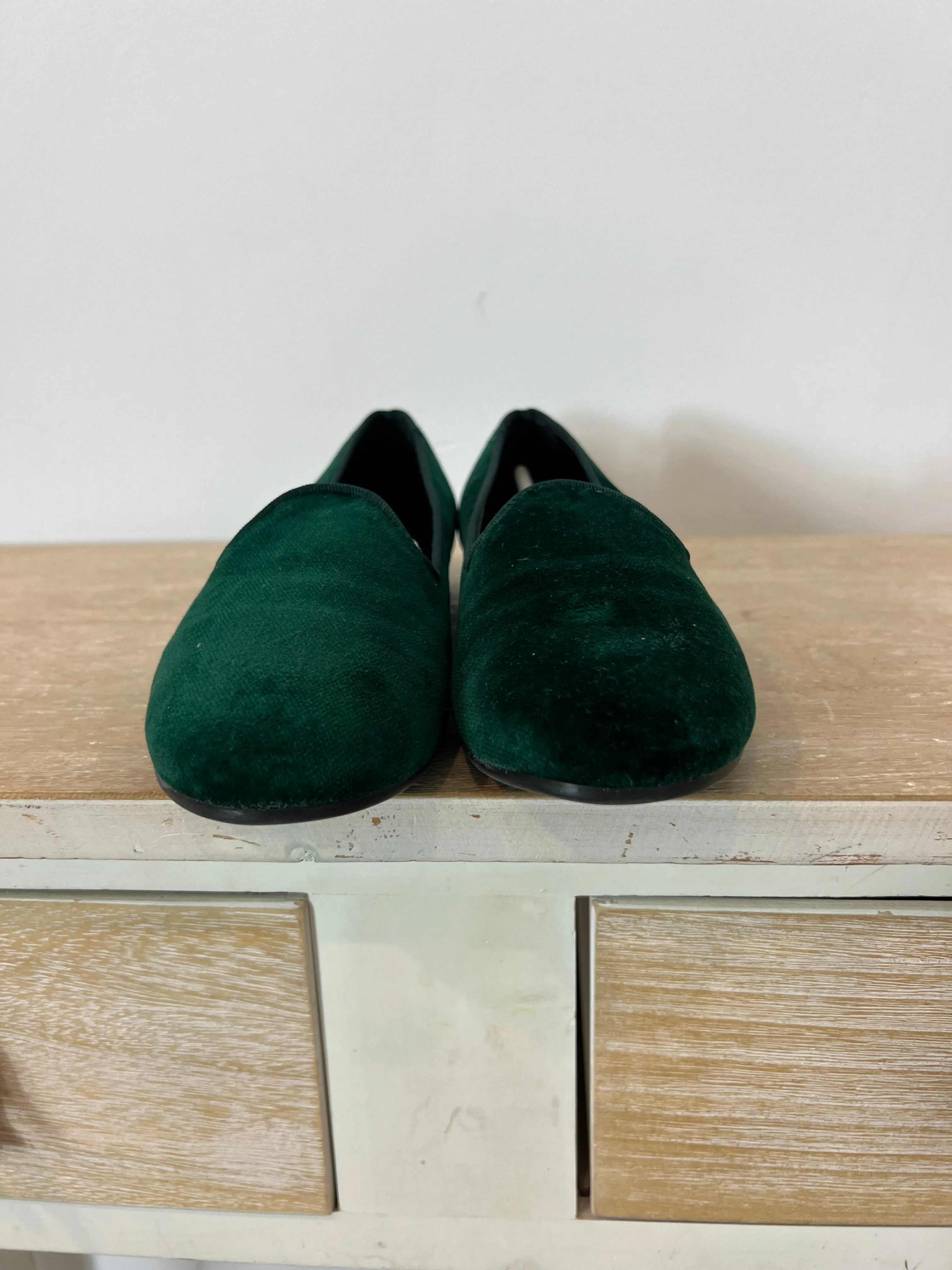 ANA SAENZ. Slipers terciopelo verde T.37