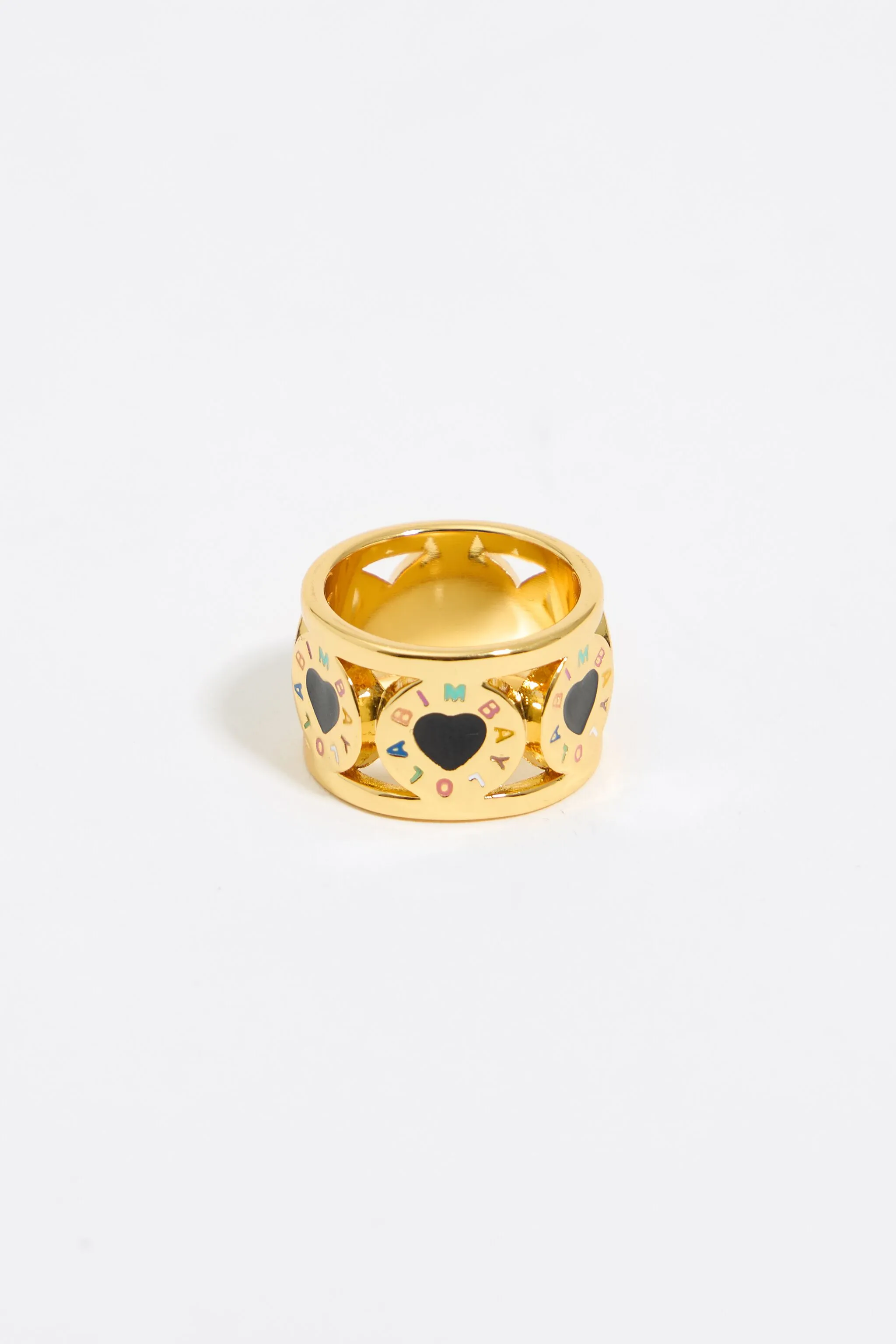 Anillo logo Candy multicolor dorado