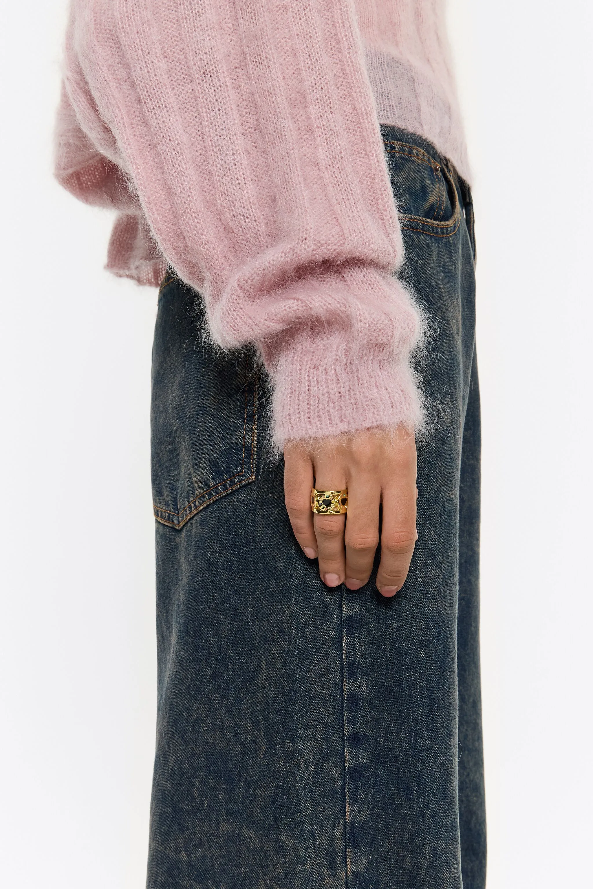 Anillo logo Candy multicolor dorado