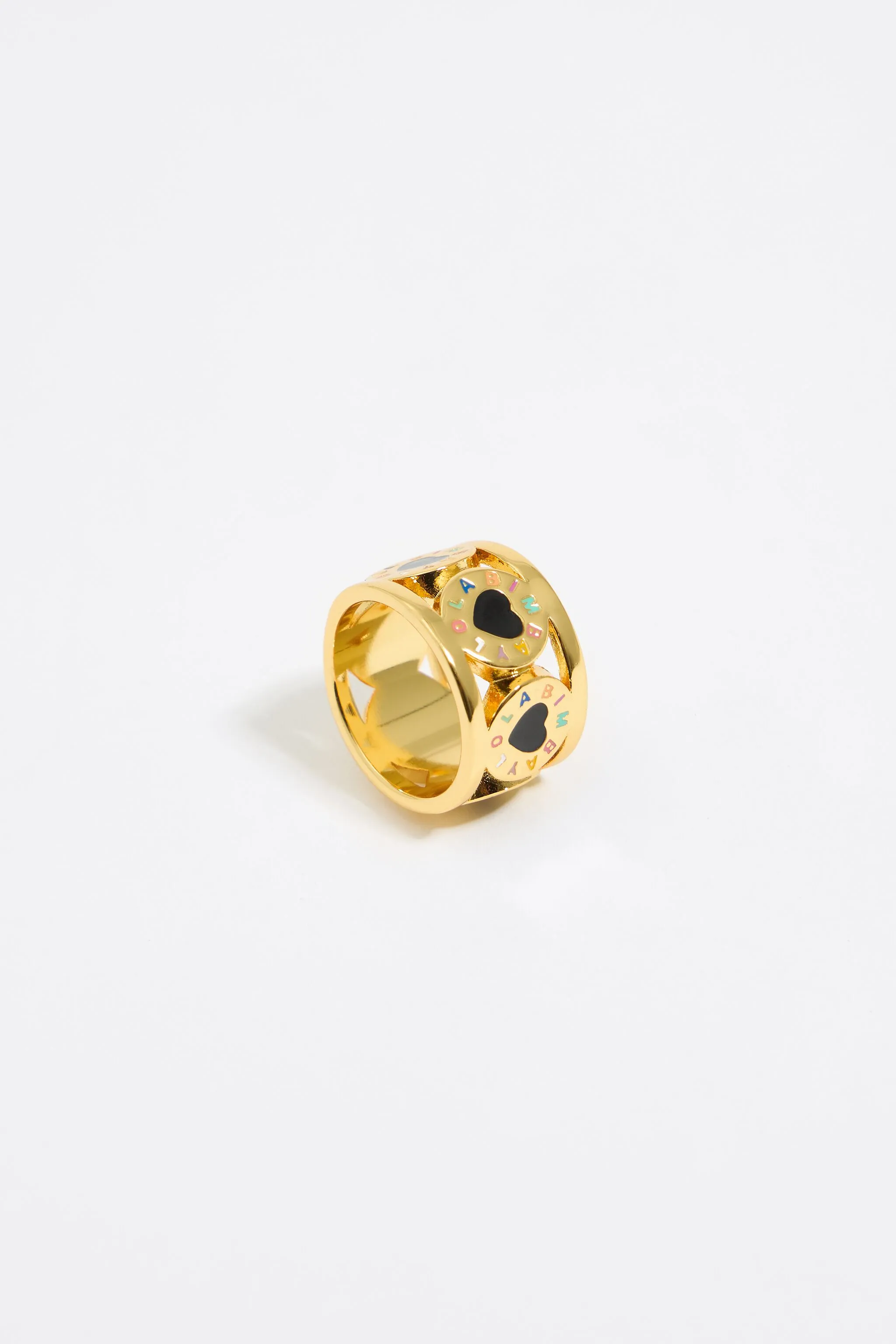 Anillo logo Candy multicolor dorado