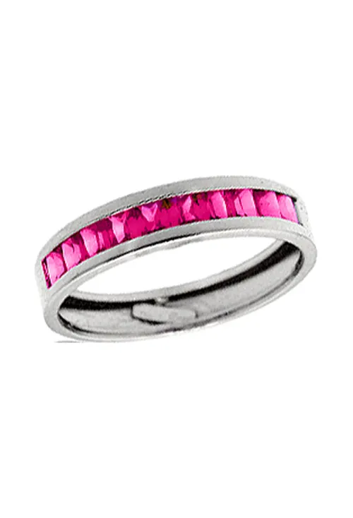ANILLO ORO BLANCO, MEDIA ALIANZA CON CIRCONITAS COLOR RUBí 003_M5054644BR