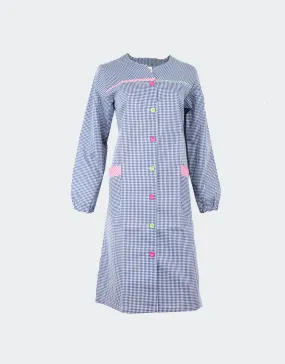 Bata de tergal de mujer en cuadros Vichy