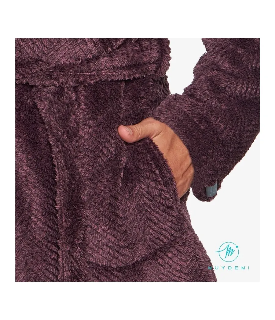 Bata invierno hombre Muidemi burdeos coralina bolsillos