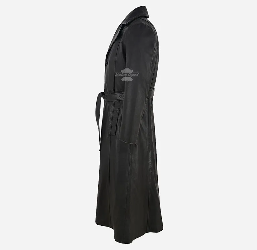 BLADE MOVIE COAT Wesley Snipes Black Leather Full Length Coat