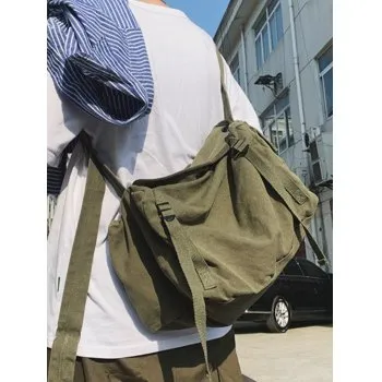 Bolso bandolera vintage grande de lona