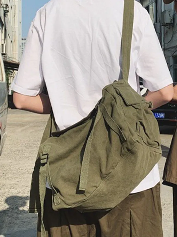 Bolso bandolera vintage grande de lona