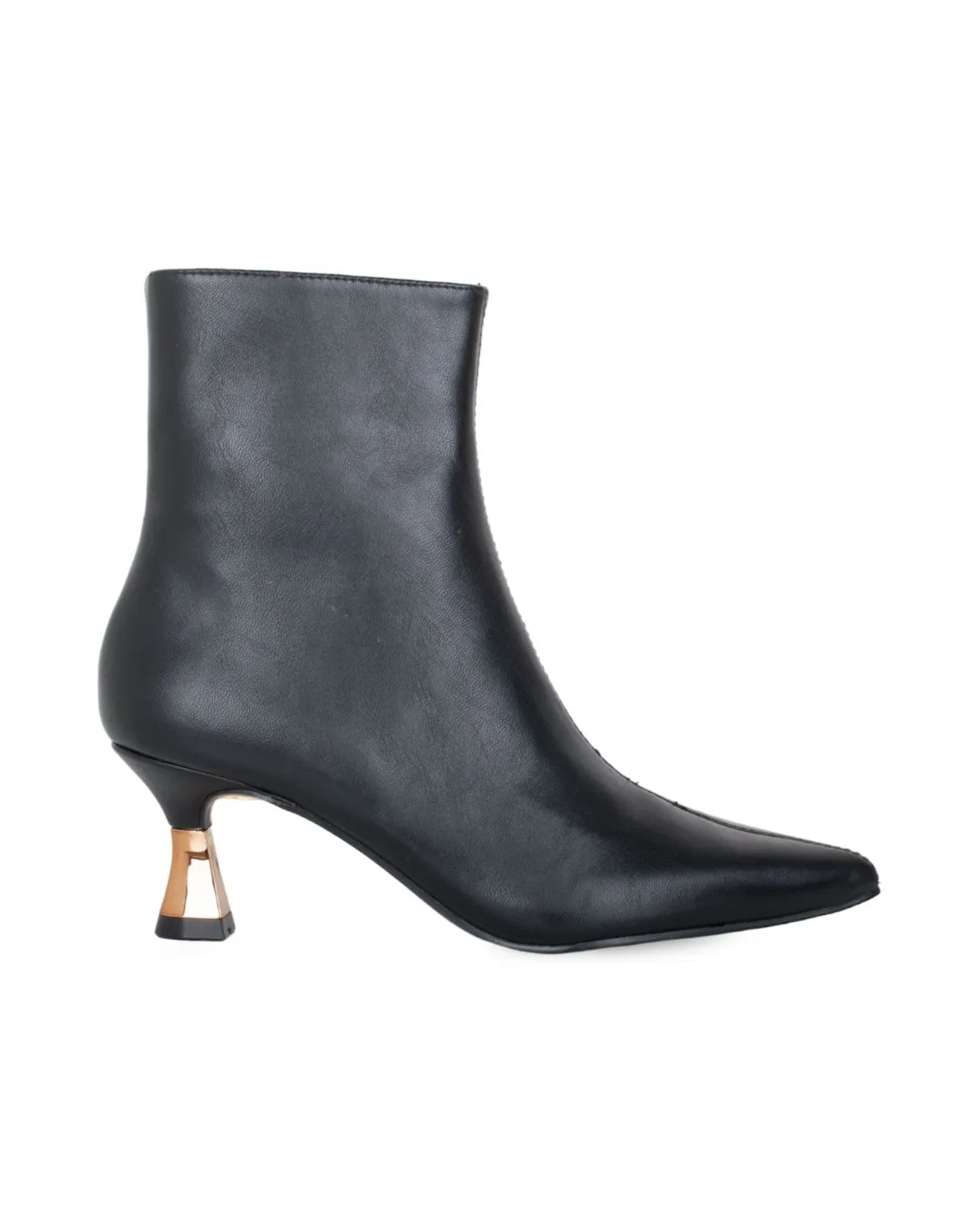 Botines Fiesta Negros con Tacón Dorado