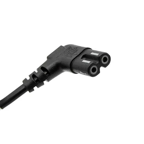 CABLE DE ALIMENTACION IEC320 ACODADO  C7 ACODADO 0.75 M NEGRO