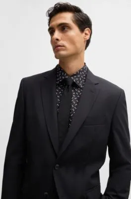 Camisa regular fit en algodón elástico estampado