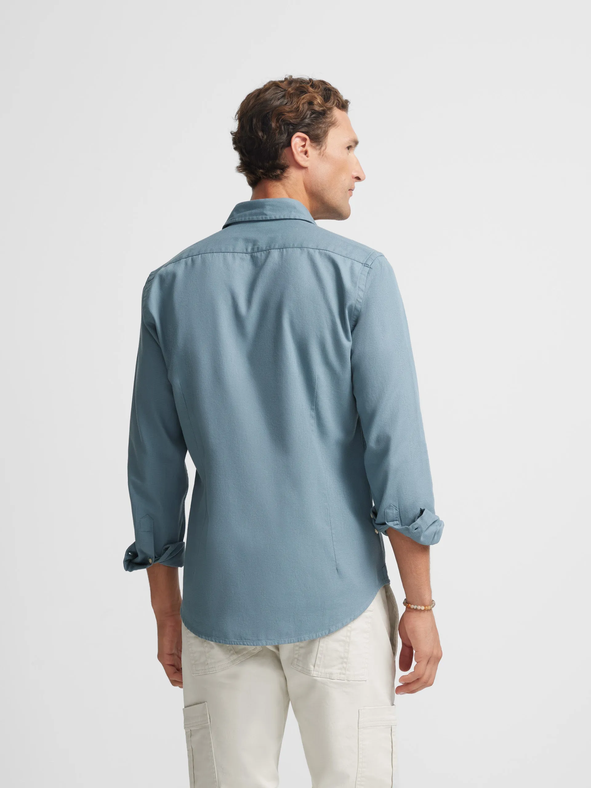Camisa sport lisa micropique petroleo