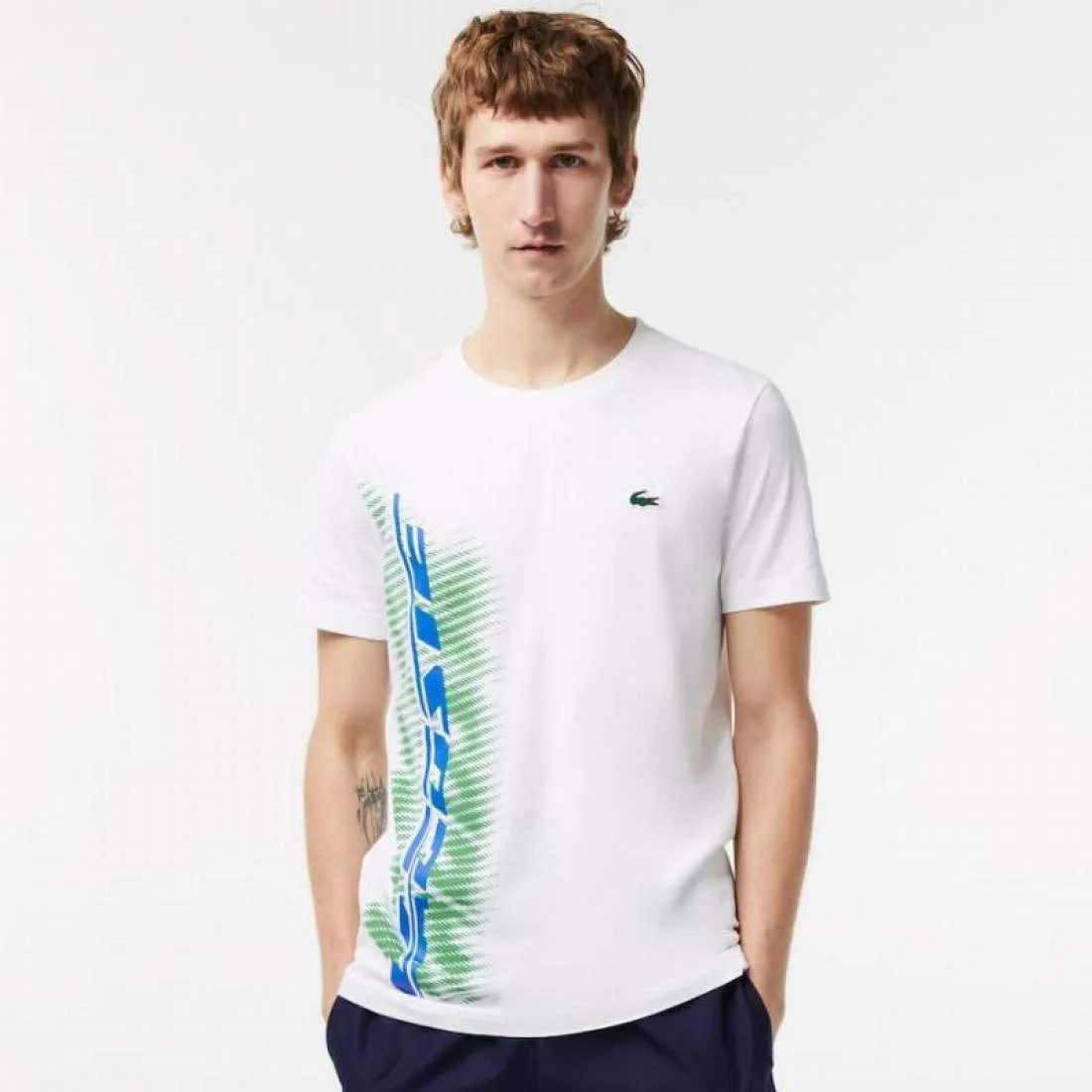 Camiseta Lacoste Sport Marca Contraste Blanco | LACOSTE