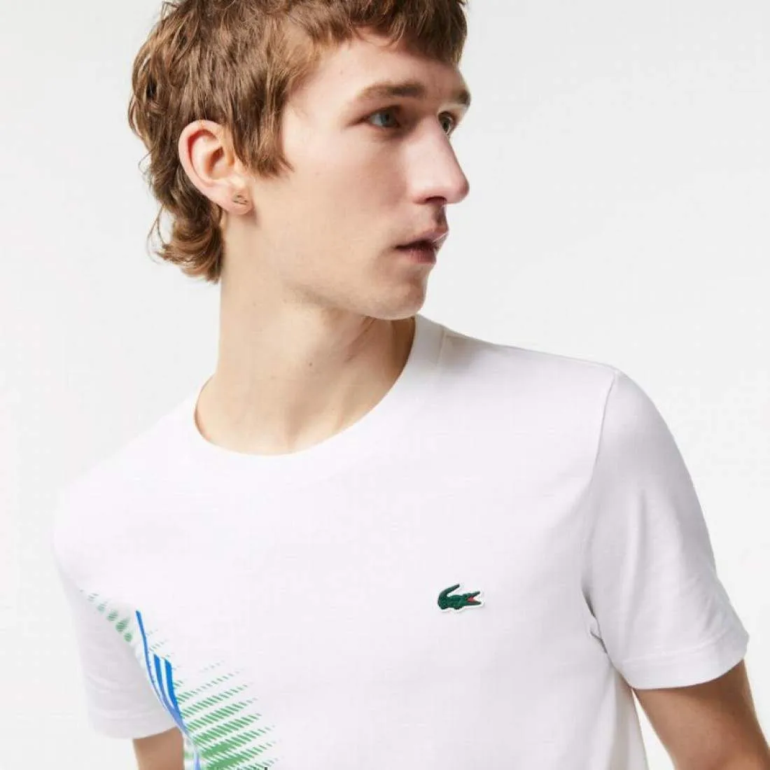 Camiseta Lacoste Sport Marca Contraste Blanco | LACOSTE