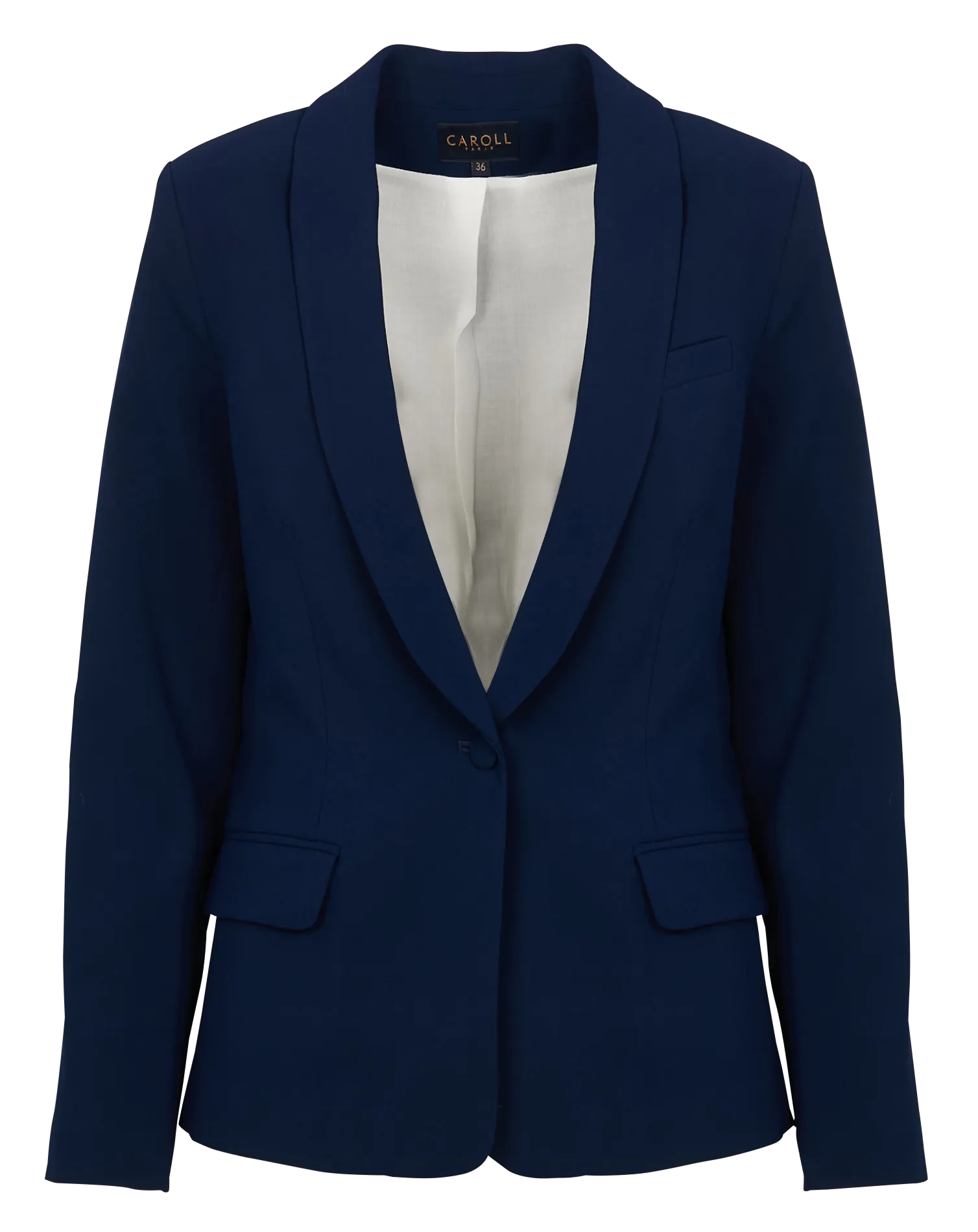 CAROLL VJANISSA  CHAQUETA AJUSTADA CON CUELLO CHAL EN AZUL