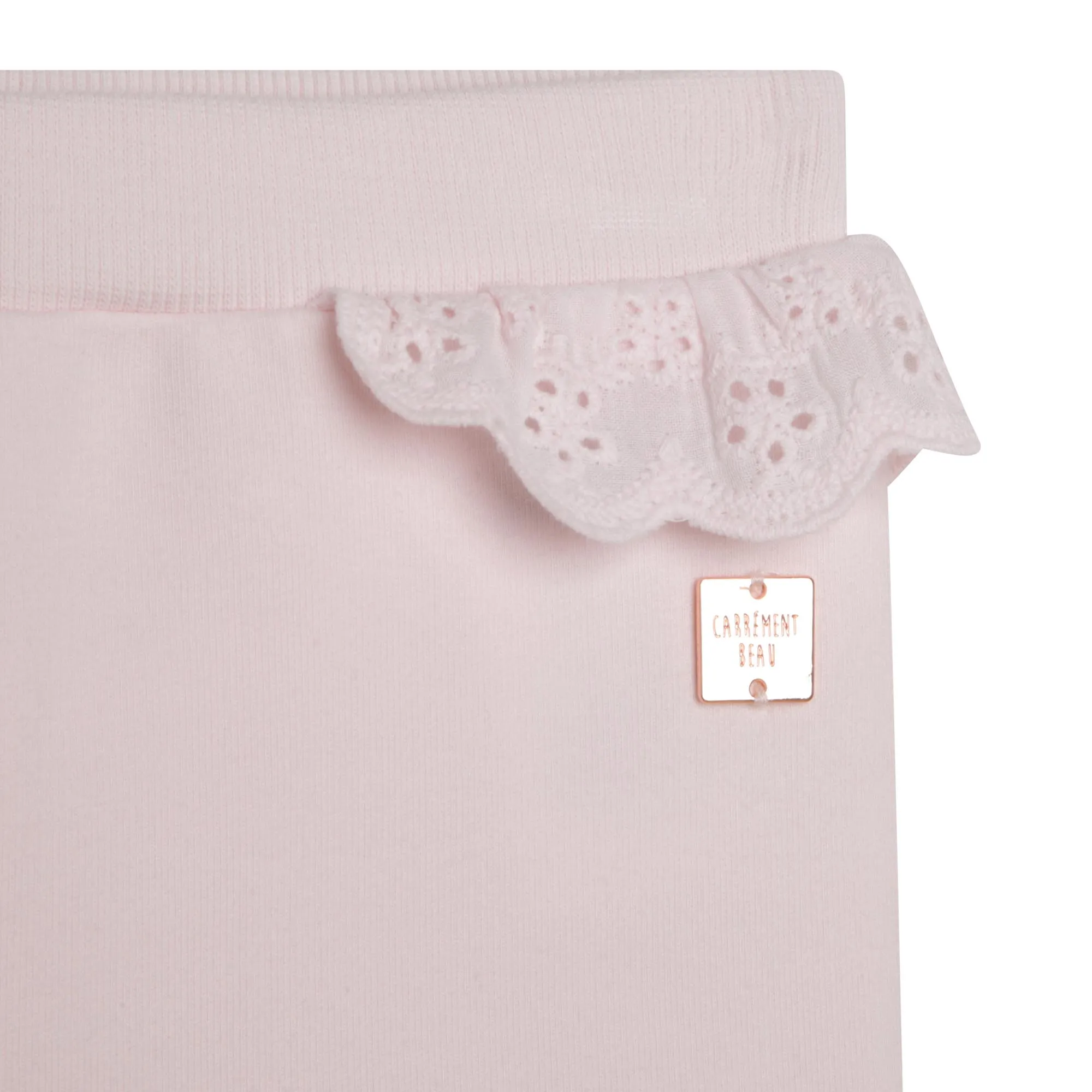 CARREMENT BEAU Pantalón de muletón y volantes