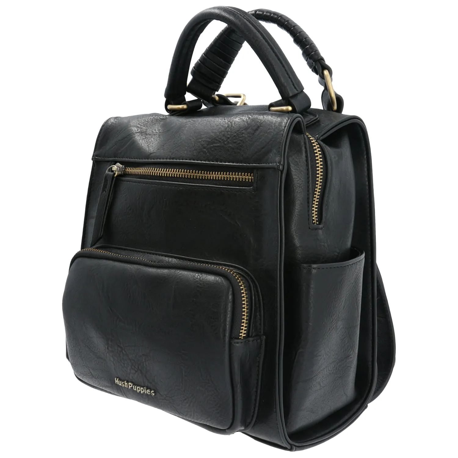 Cartera Mochila Ecocuero Mujer Date I Backbag Negro Hush Puppies