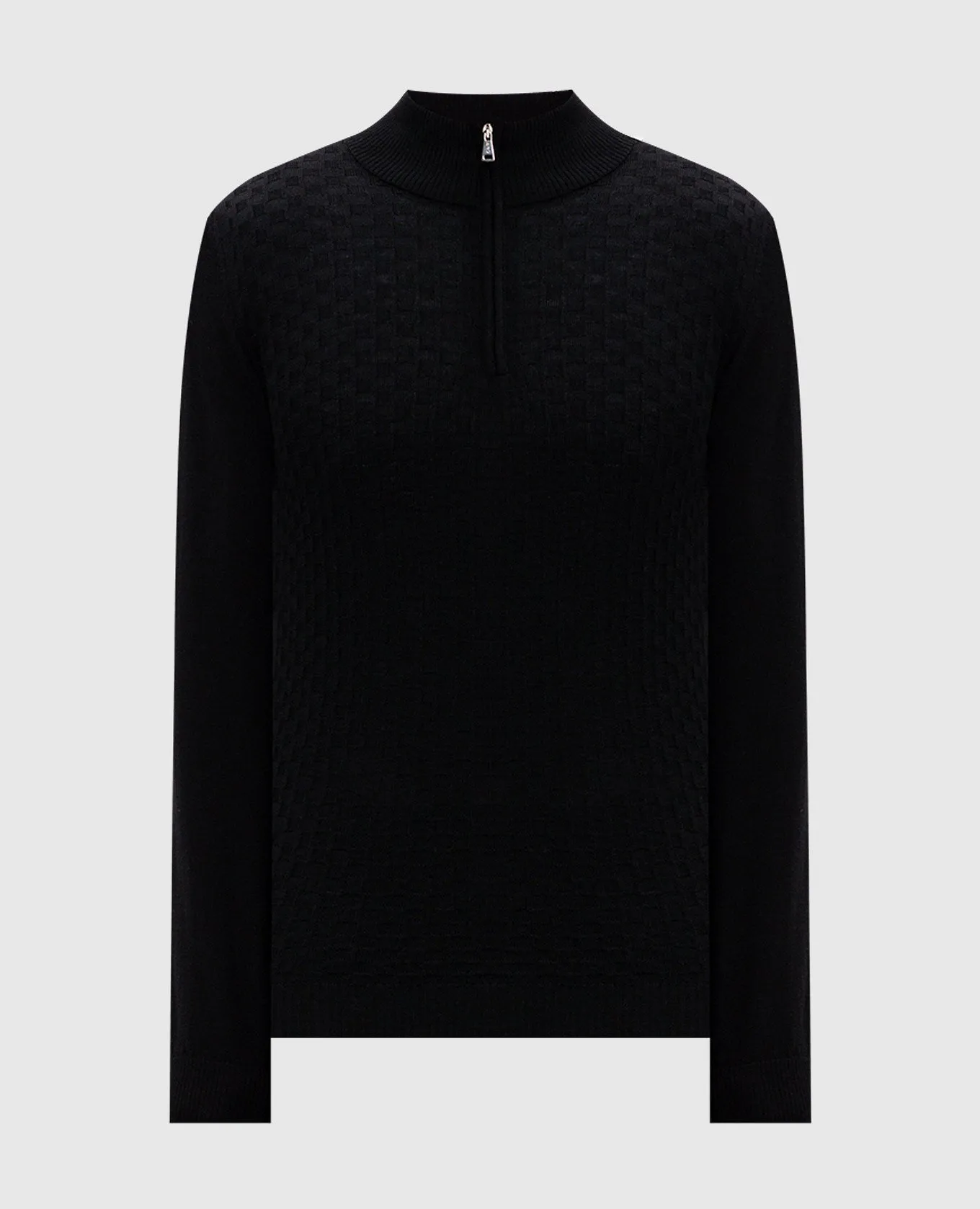 Cashmere&Whiskey Black jumper made of merino wool in a pattern