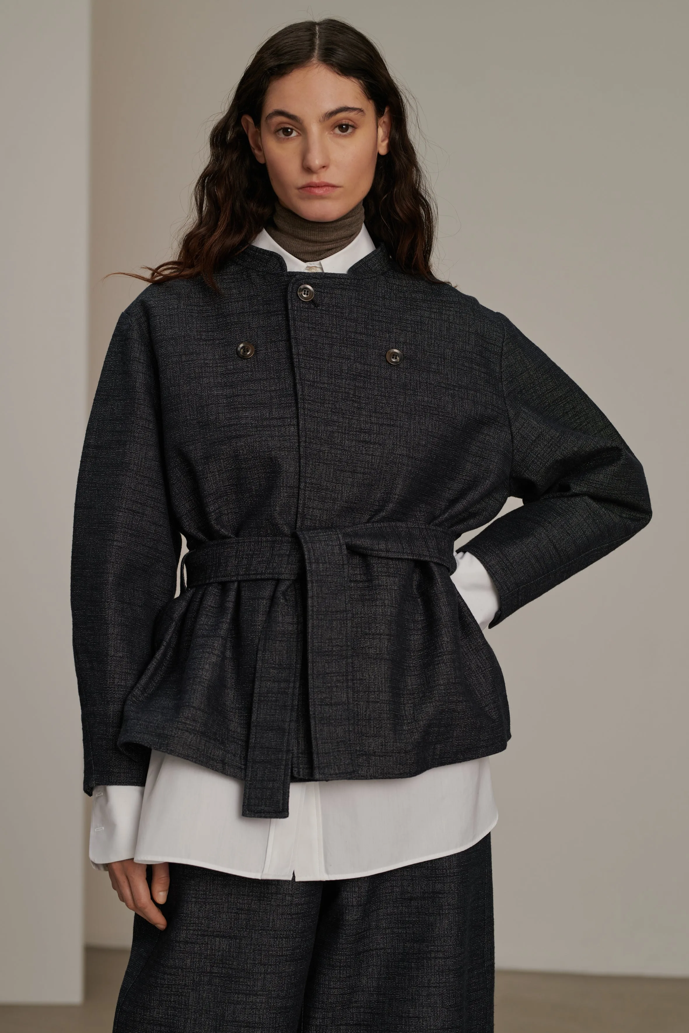 CHAQUETA BRUGES Chaqueta de algodón y seda flameada