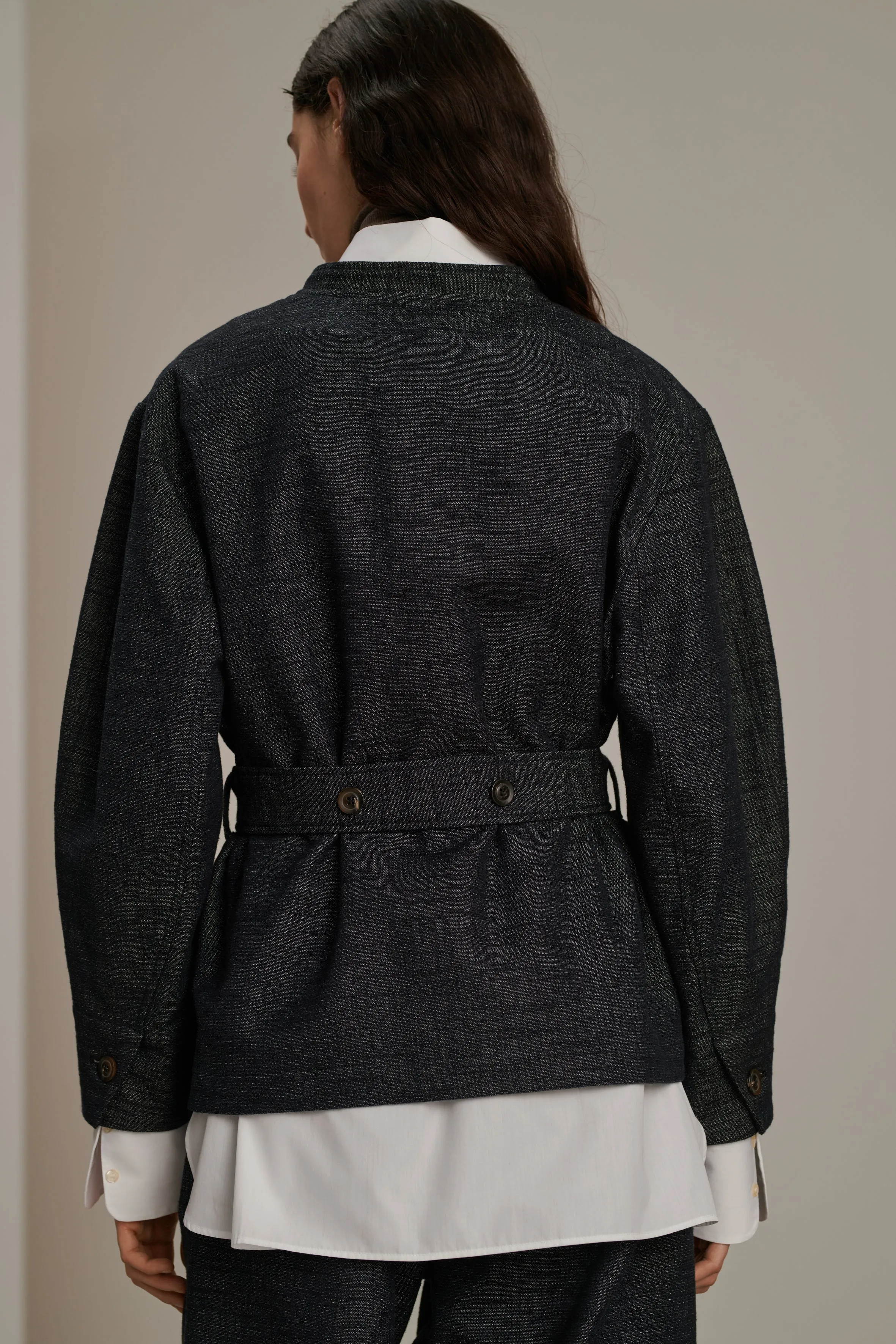 CHAQUETA BRUGES Chaqueta de algodón y seda flameada
