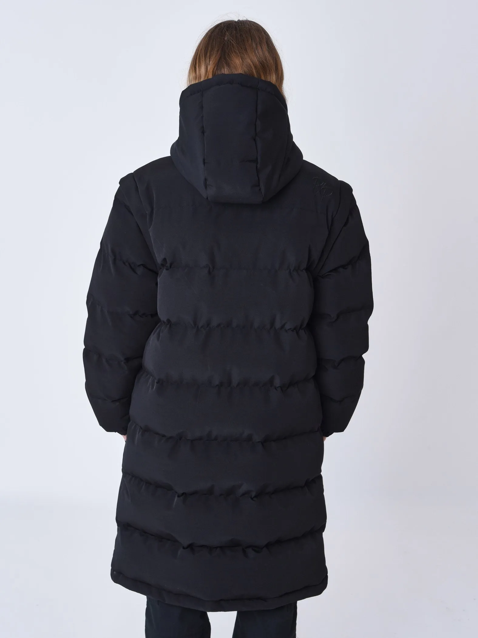 Chaqueta larga de plumón acolchado Mangas desmontables