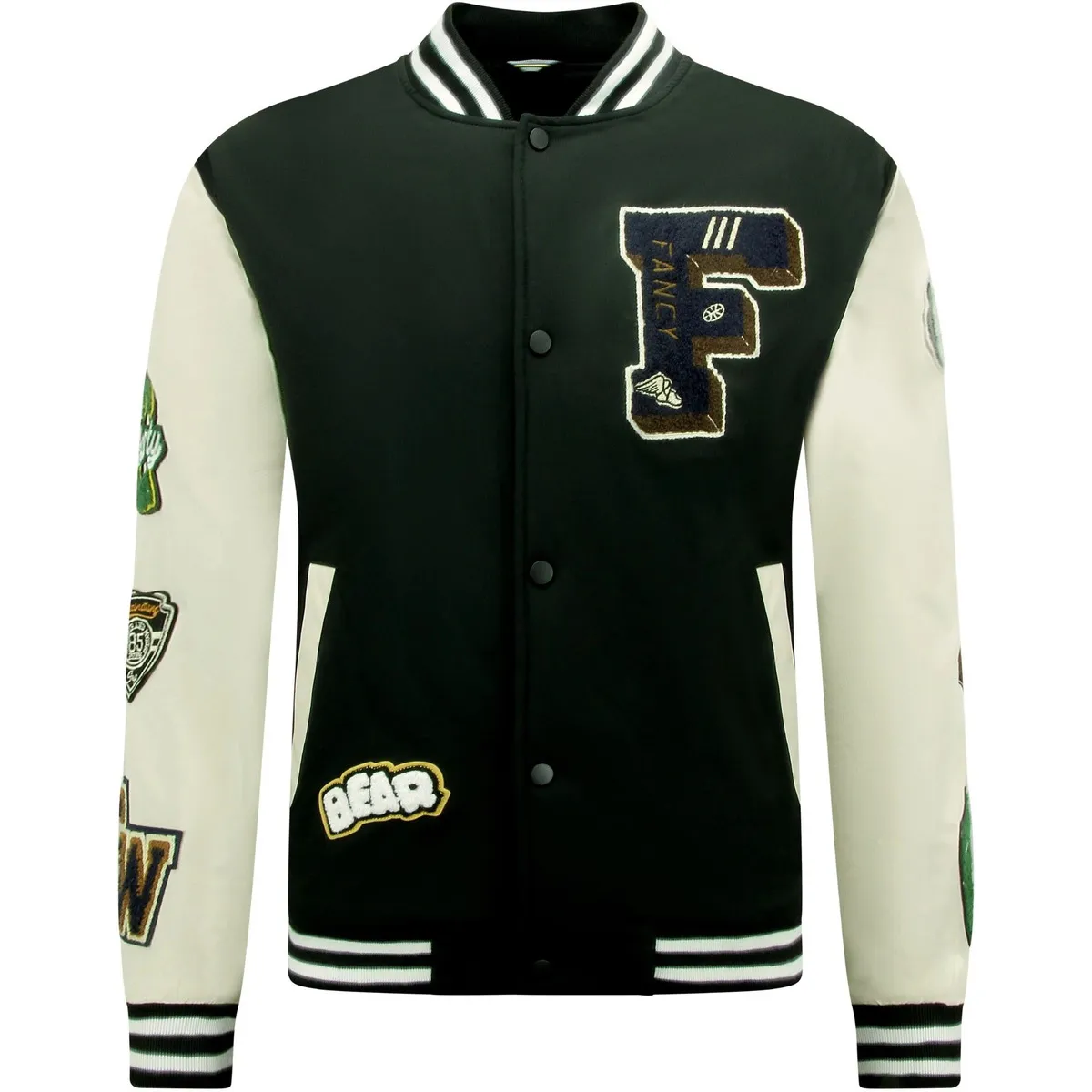 Chaqueta Letterman Oversized Hombre
