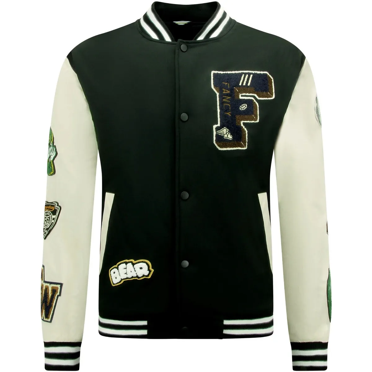 Chaqueta Letterman Oversized Hombre