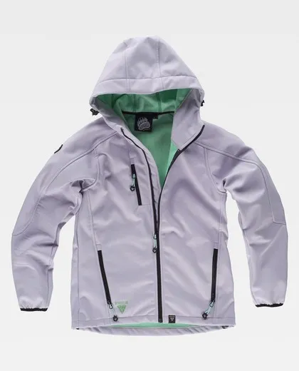 Chaqueta Workshell de mujer Lila + Verde menta