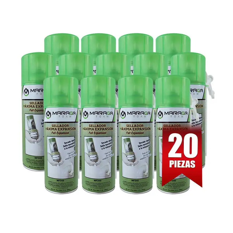 Espuma Poliuretano Sellador Maraga MF340 340g 20pzas