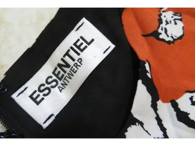 Essentiel Antwerp Vestidos Negro Blanco Naranja 