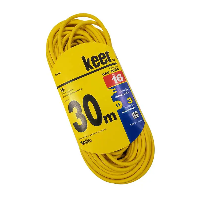 Extensión Eléctrica Uso Rudo 30 Mts Keer 2443 Calibre 16