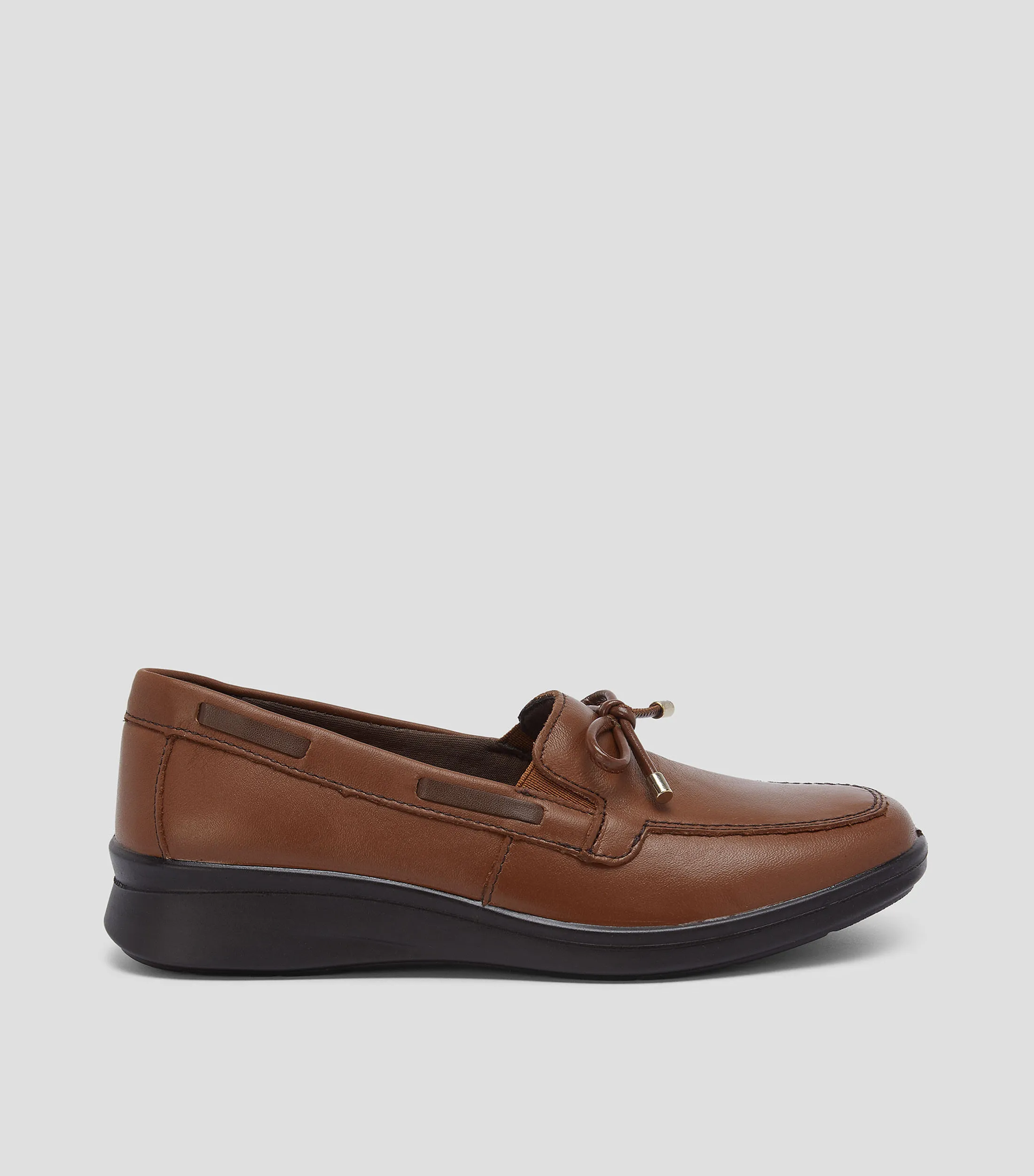 Flexi Mocasines en piel con tacón bajo y listón Jenelle Mujer