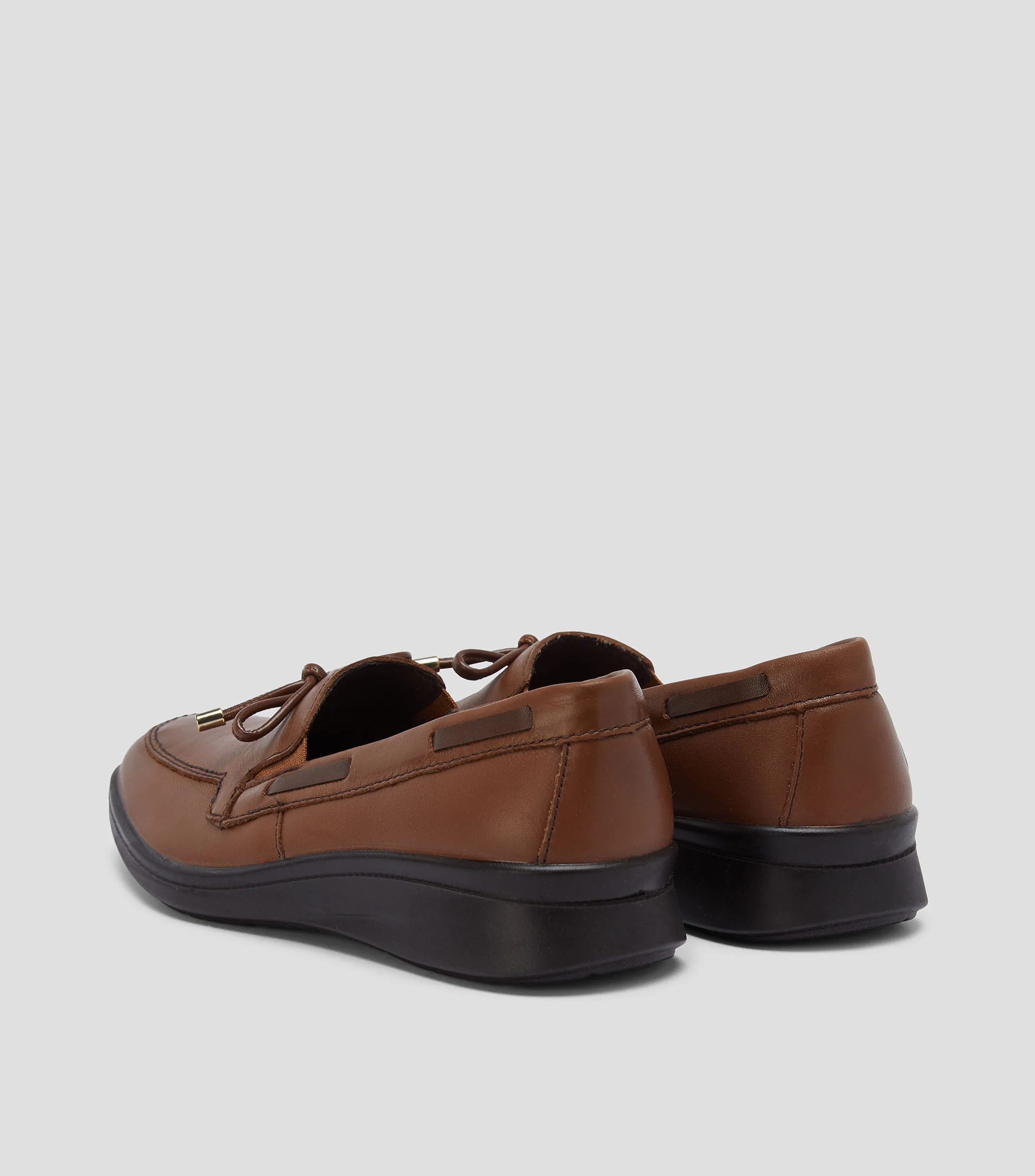Flexi Mocasines en piel con tacón bajo y listón Jenelle Mujer