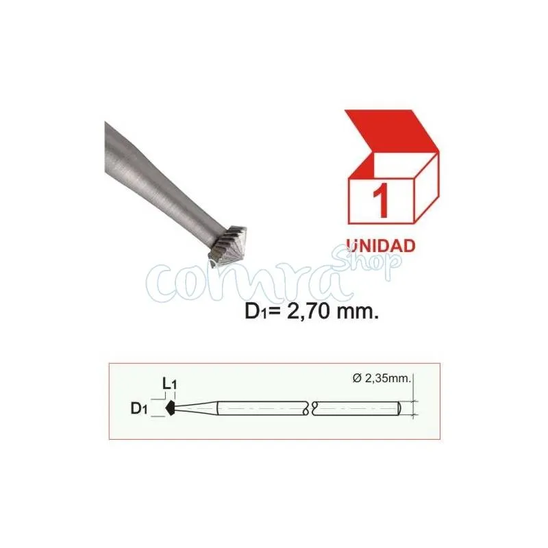 Fresa Acero Doble Cono 2,70mm. C/1