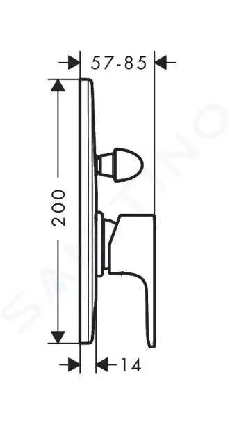 HANSGROHE REBRIS S  GRIFO EMPOTRADO DE BA?ERA, CON CUERPO DE MONTAJE, NEGRO MATE 72448670