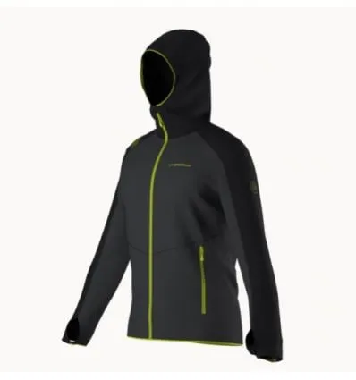 Hombres La Sportiva Sudadera con capucha Upendo (Carbon/Lime Punch)