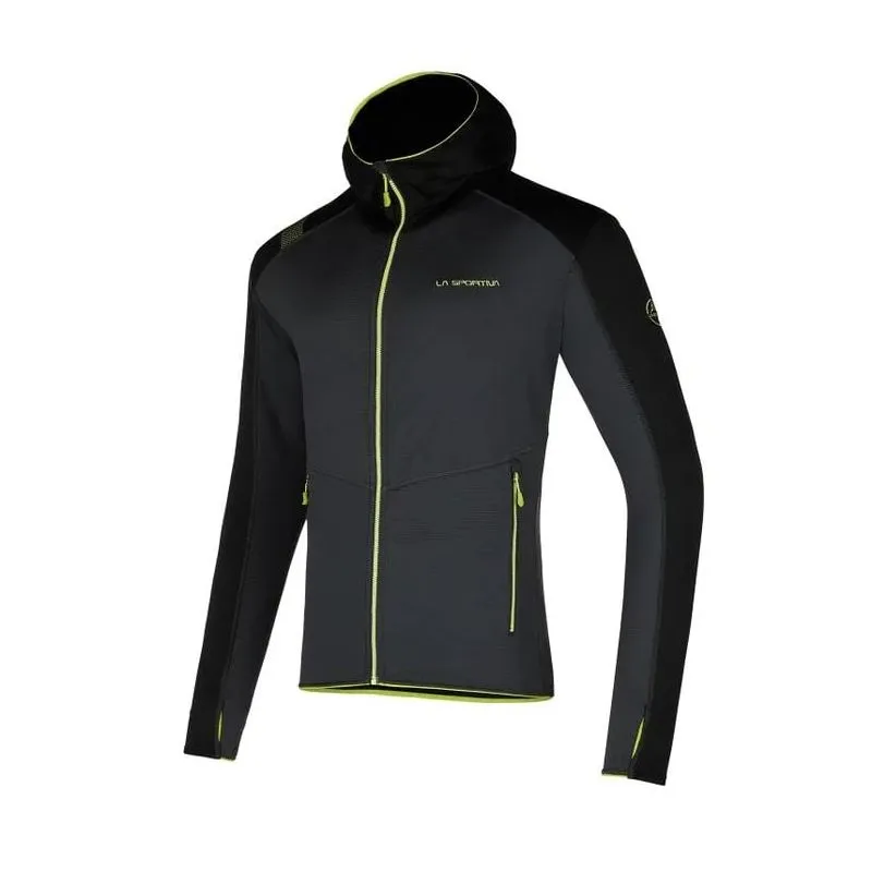 Hombres La Sportiva Sudadera con capucha Upendo (Carbon/Lime Punch)
