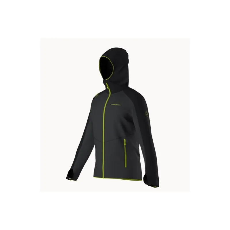 Hombres La Sportiva Sudadera con capucha Upendo (Carbon/Lime Punch)