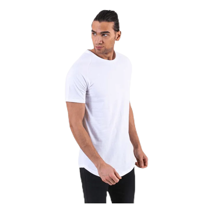 JACK & JONES CURVED TEE SS ONECK WHITE