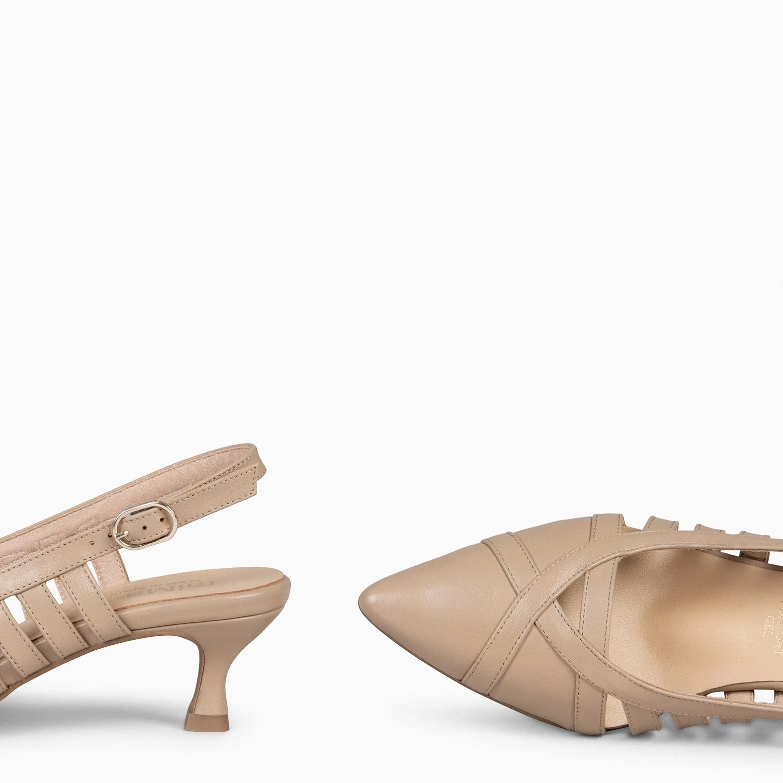 JADE  ZAPATO TACóN KITTEN TAUPE