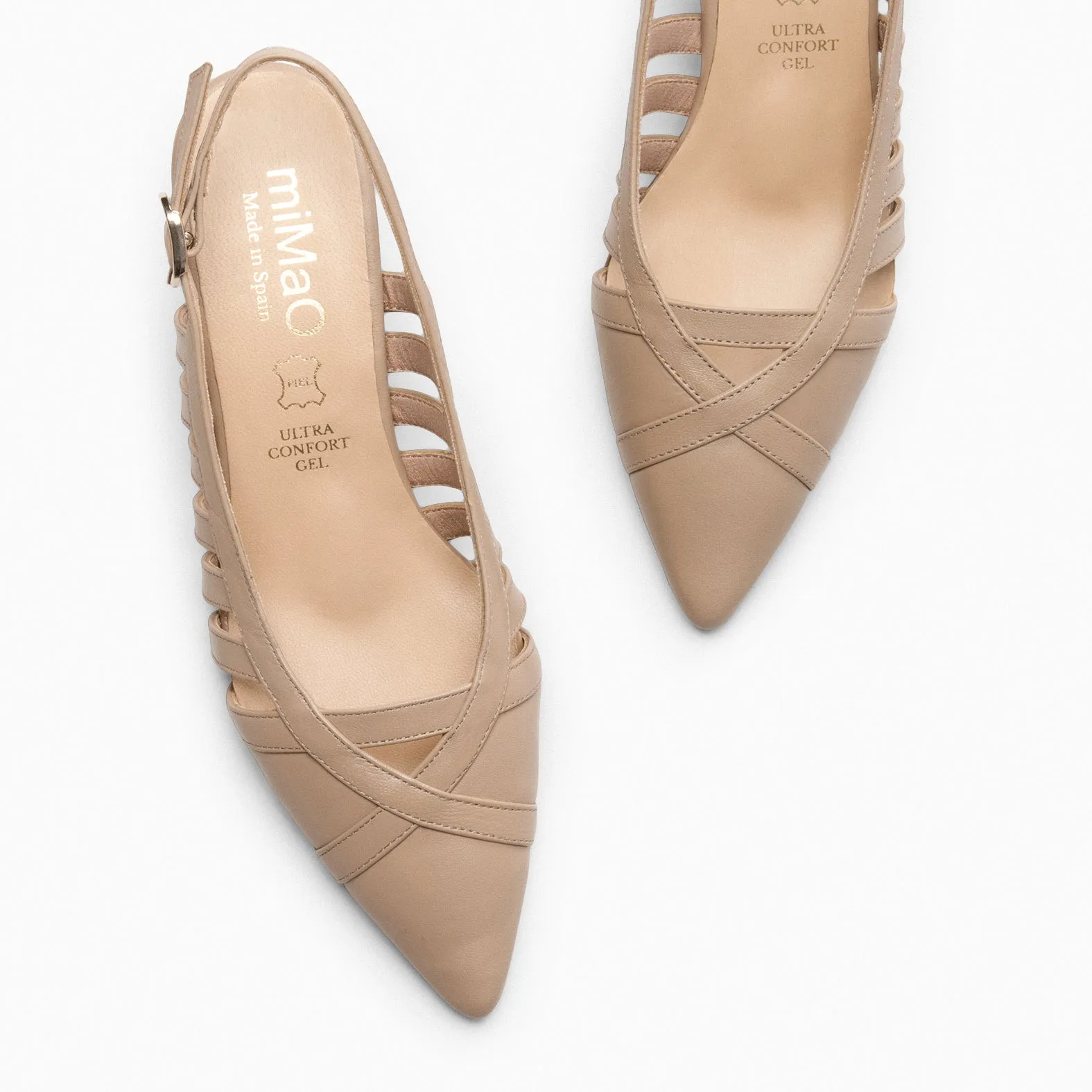 JADE  ZAPATO TACóN KITTEN TAUPE