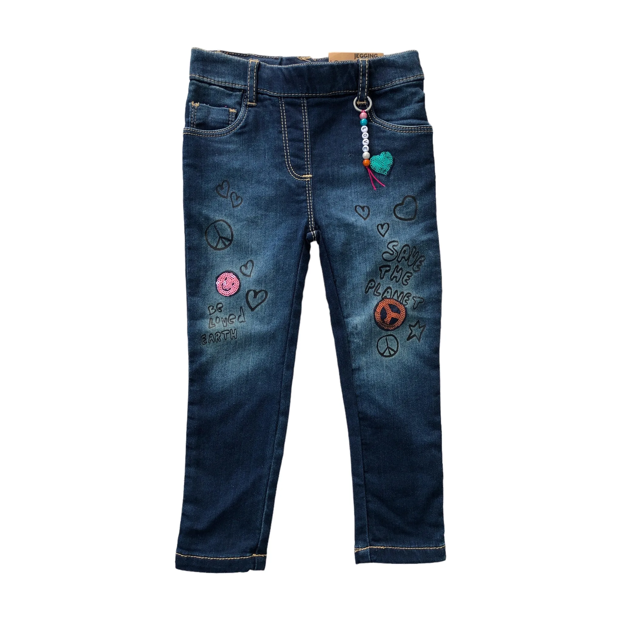 Jegging Denim con llavero para niña Losan