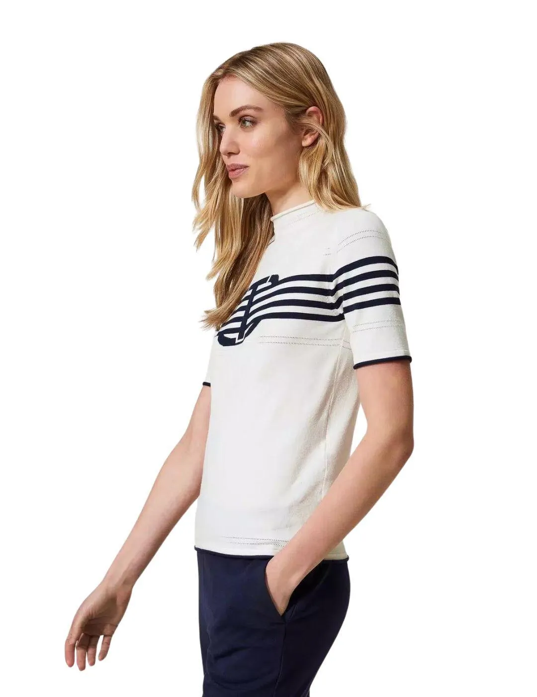 Jersey  TWINSET con cuello alto y Oval T