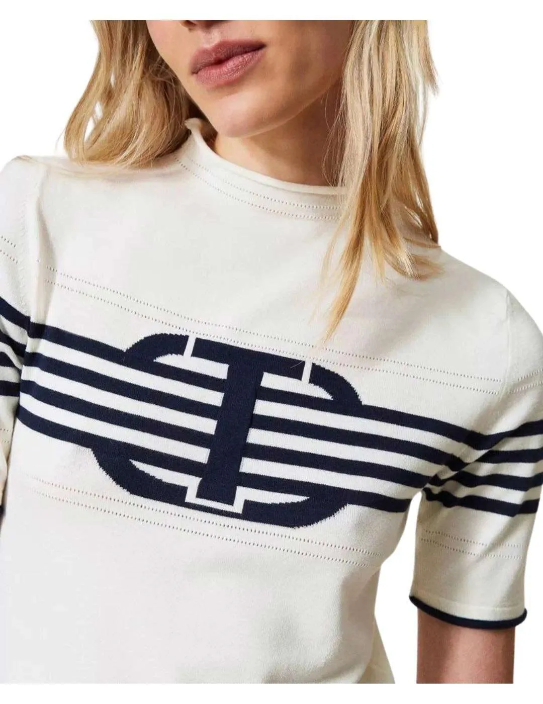 Jersey  TWINSET con cuello alto y Oval T