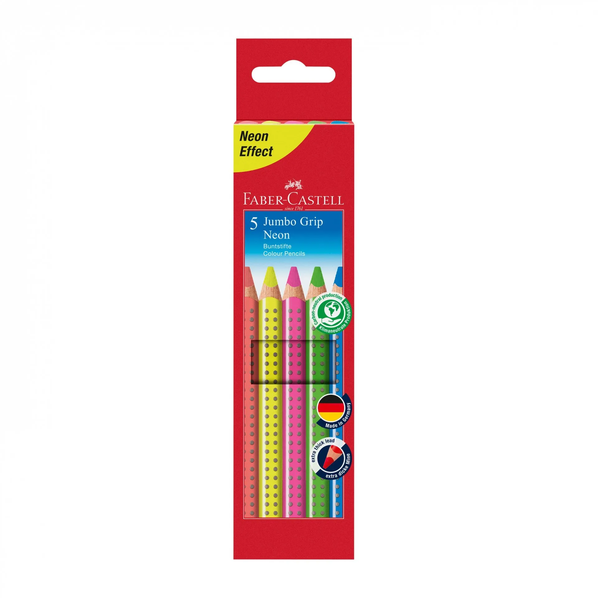 JUEGO DE LáPICES DE COLOR FABERCASTELL JUMBO GRIP NEON