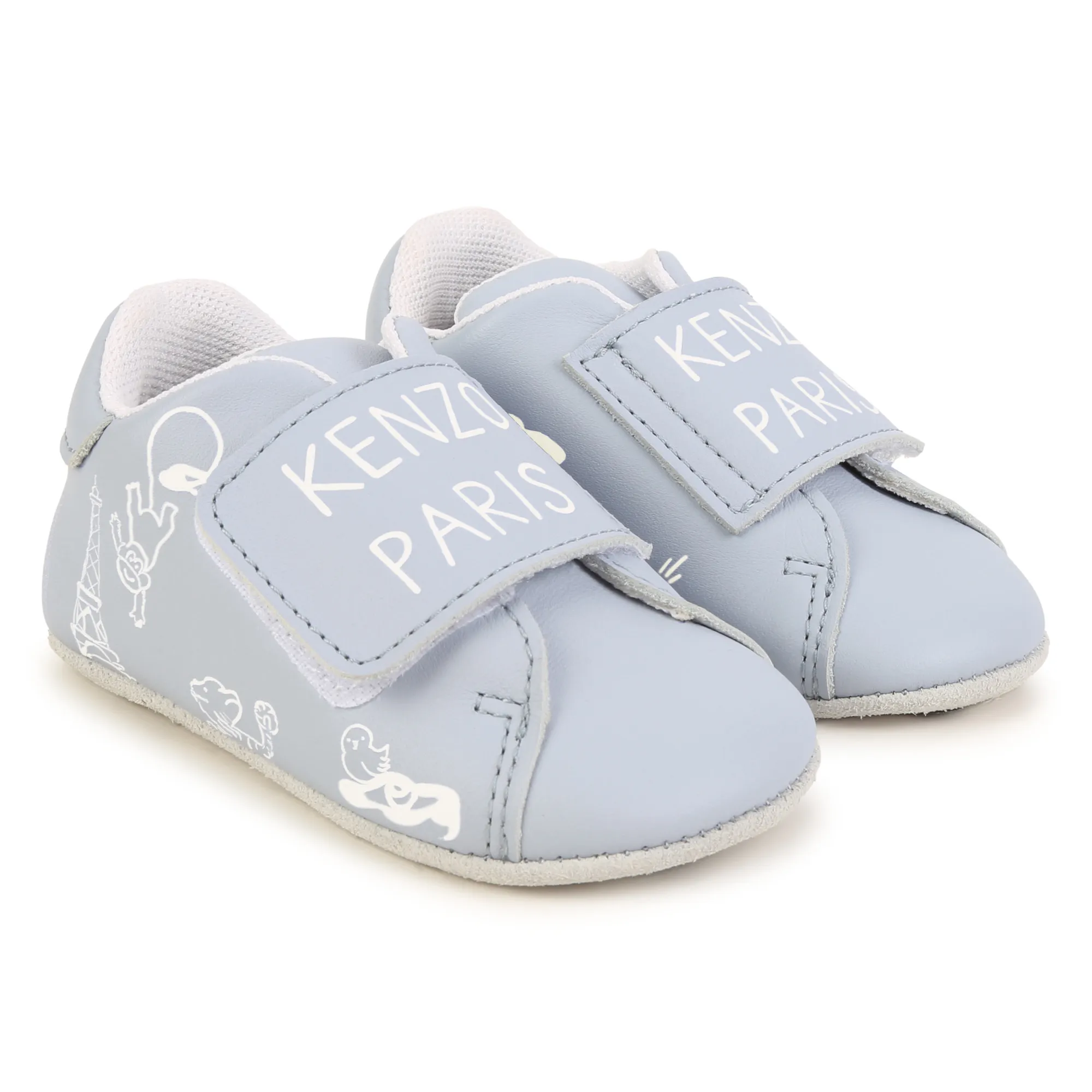 KENZO KIDS Patucos de cuero con velcro