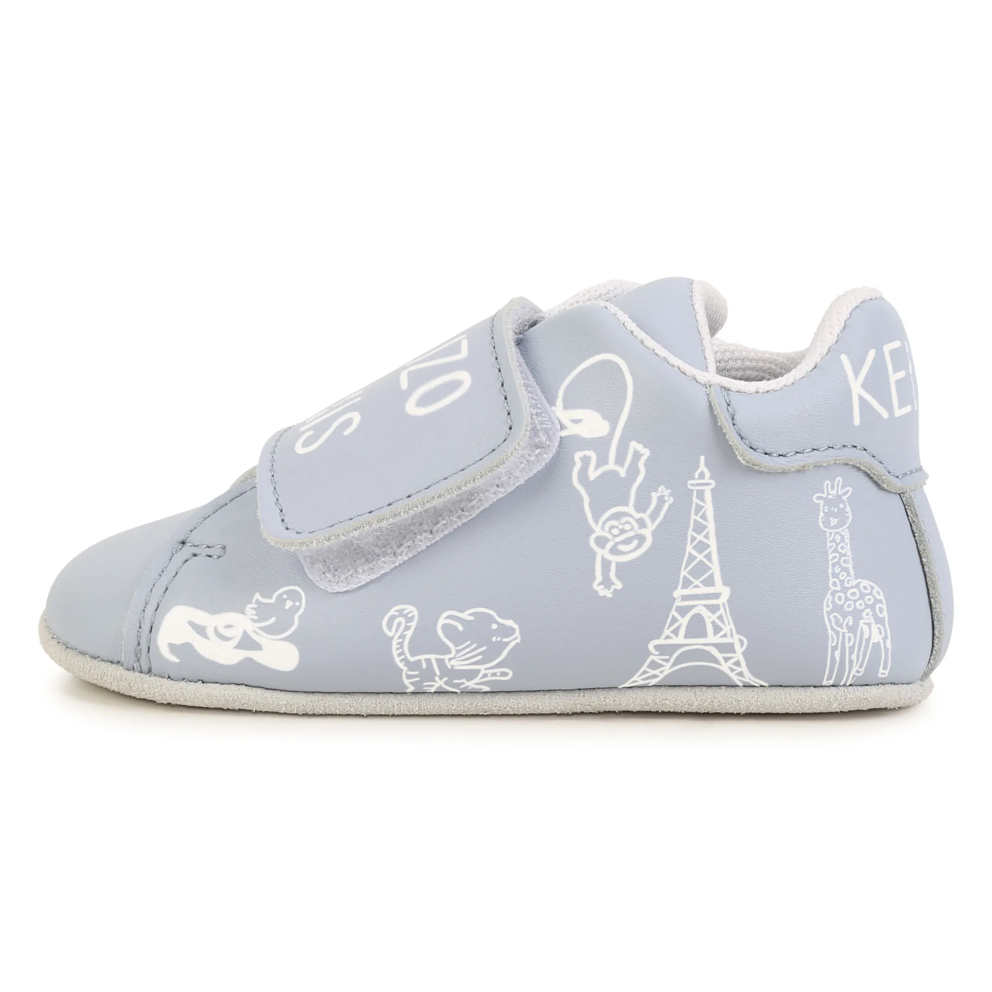 KENZO KIDS Patucos de cuero con velcro